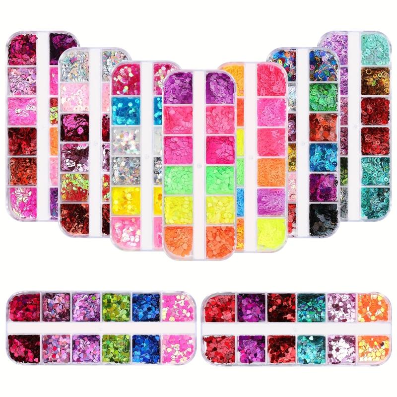 3D Heart Nail Glitter Sequins Holographic Laser Heart Nail Art Stickers
