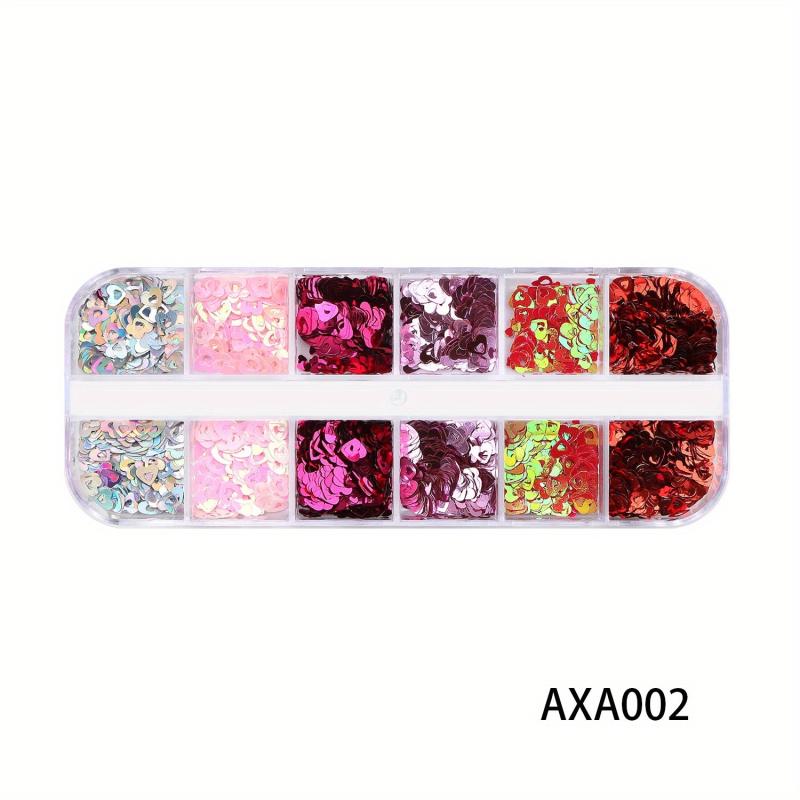 3D Heart Nail Glitter Sequins Holographic Laser Heart Nail Art Stickers