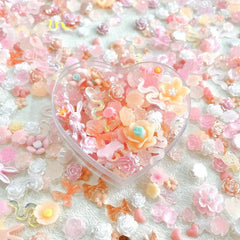 Luminous Orange Flower Nail Kit 3D Resin Cherry Blossoms DIY Nail Decor