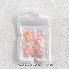 Luminous Orange Flower Nail Kit 3D Resin Cherry Blossoms DIY Nail Decor