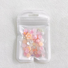 Luminous Orange Flower Nail Kit 3D Resin Cherry Blossoms DIY Nail Decor