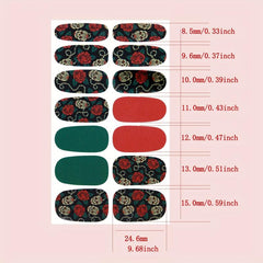 Rose Skull Nail Polish Stickers Self Adhesive Decal Strips Manicure Kit