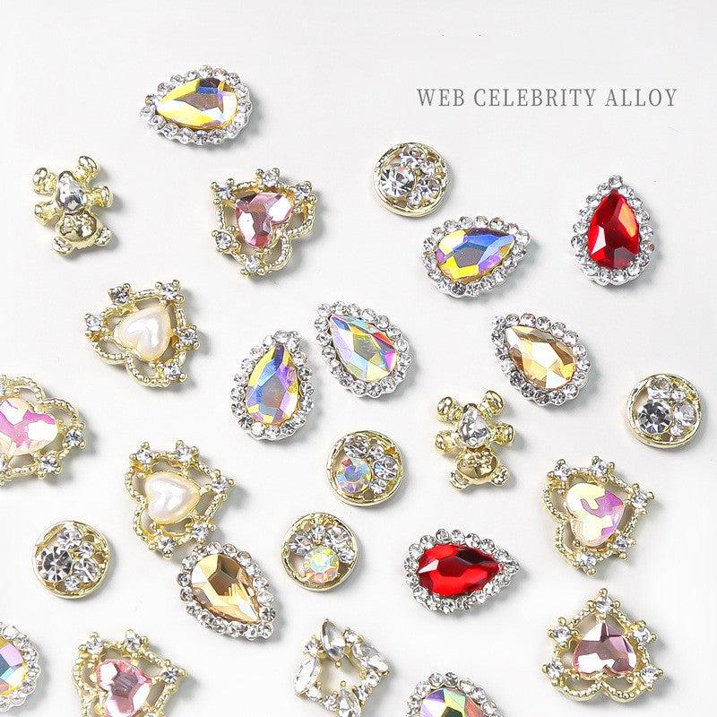 3D Alloy Nail Charms Large Rhinestones Metal Charms Gems For Nail Art