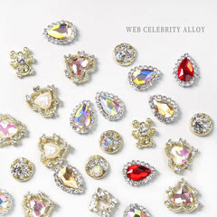 3D Alloy Nail Charms Large Rhinestones Metal Charms Gems For Nail Art