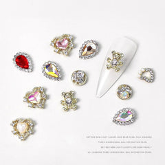 3D Alloy Nail Charms Large Rhinestones Metal Charms Gems For Nail Art