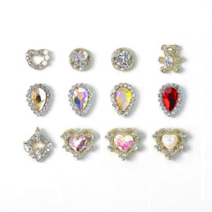3D Alloy Nail Charms Large Rhinestones Metal Charms Gems For Nail Art