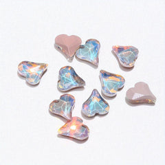 10pcs Rhinestone Nail Art for Home and Salon Use Mocha Pink Moonlight Colors