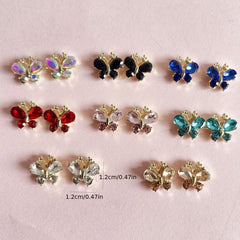 3D Clear Crystal Butterfly Nail Charms Rhinestone