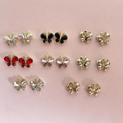 3D Clear Crystal Butterfly Nail Charms Rhinestone