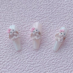 10pcs Cartoon Rabbit Nail Art Charms 3D Resin Nail Art Jewelry DIY Decoration