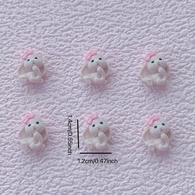 10pcs Cartoon Rabbit Nail Art Charms 3D Resin Nail Art Jewelry DIY Decoration