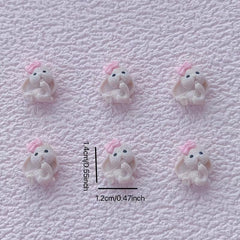 10pcs Cartoon Rabbit Nail Art Charms 3D Resin Nail Art Jewelry DIY Decoration