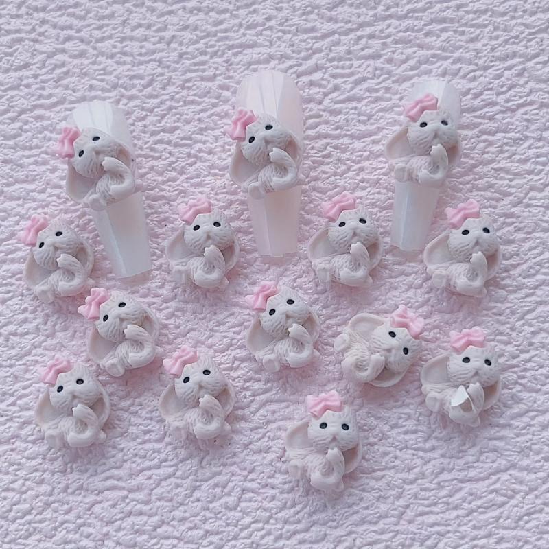 10pcs Cartoon Rabbit Nail Art Charms 3D Resin Nail Art Jewelry DIY Decoration
