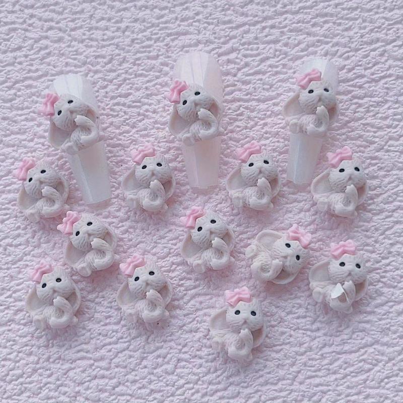 10pcs Cartoon Rabbit Nail Art Charms 3D Resin Nail Art Jewelry DIY Decoration