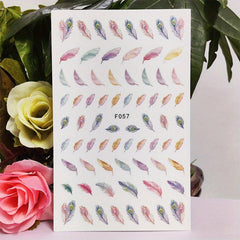 Peacock Feather Nail Stickers for Women Fashionable Nail Art Sticker