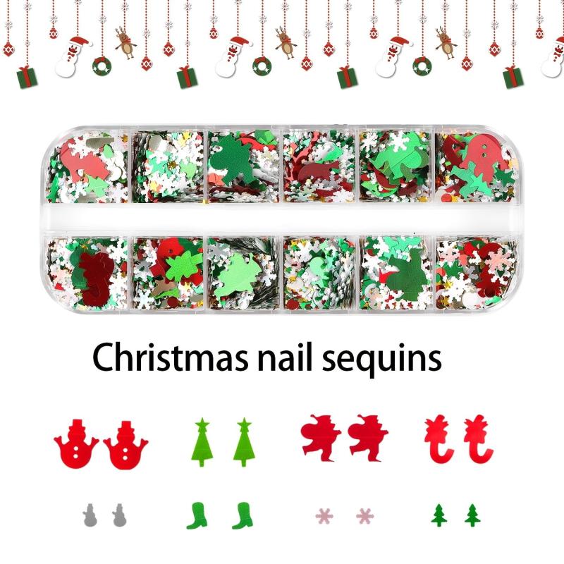 Christmas Nail Art Sequins for DIY and Decor