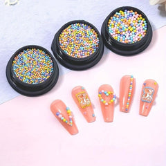 Mini Nail Caviar Beads Macaron Colors Nail Art Decoration