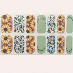 Chrysanthemum Nail Polish Strips Full Nail Wraps for Women and Girls