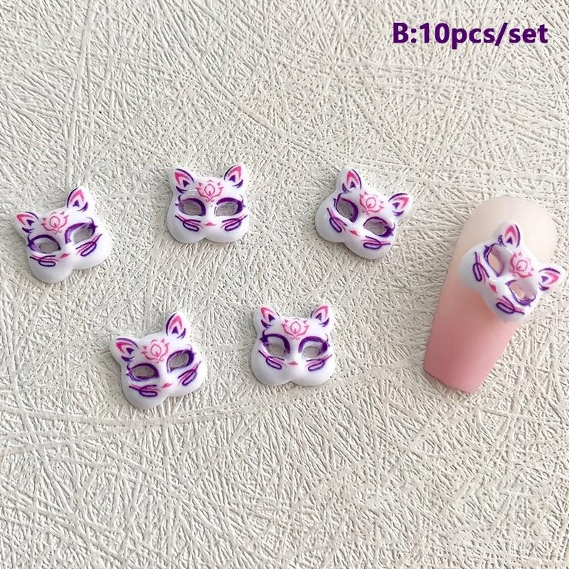 Cat Mask Nail Art Charms - Nail Art Accessories
