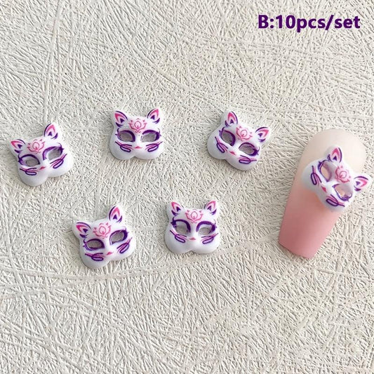 Cat Mask Nail Art Charms - Nail Art Accessories