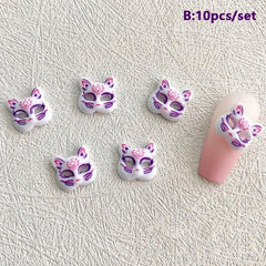 Cat Mask Nail Art Charms - Nail Art Accessories