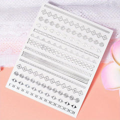 3D Golden Metallic Nail Art Stickers Geometric Texture Line DIY Manicure Tools