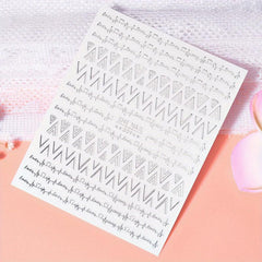 3D Golden Metallic Nail Art Stickers Geometric Texture Line DIY Manicure Tools
