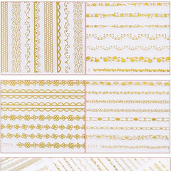 Bronzing Line Nail Stickers 3D Self Adhesive