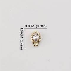 10pcs Alloy Nail Art Charms With Rhinestones 3D Nail Gemstones