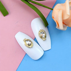 10pcs Alloy Nail Art Charms With Rhinestones 3D Nail Gemstones