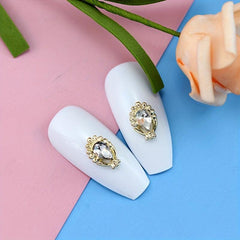 10pcs Alloy Nail Art Charms With Rhinestones 3D Nail Gemstones