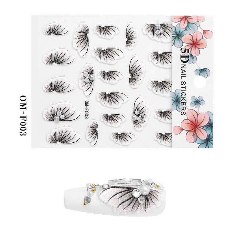 Flowers Nail Art Stickers Self-adhesive Nail Art Decorations