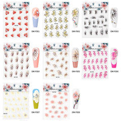 Flowers Nail Art Stickers Self-adhesive Nail Art Decorations