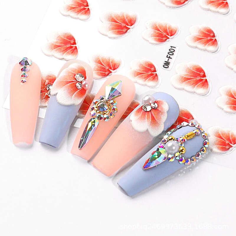 Flowers Nail Art Stickers Self-adhesive Nail Art Decorations