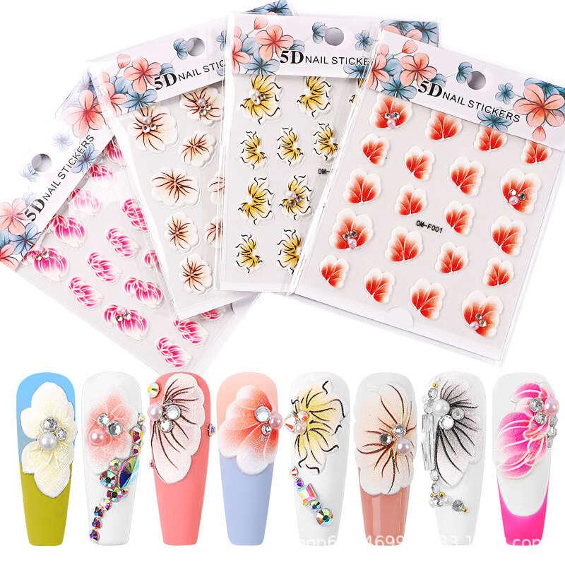 Flowers Nail Art Stickers Self-adhesive Nail Art Decorations