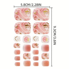 5 Sheets Full Wrap Toenail Art Stickers - Self Adhesive Toe Nail Details
