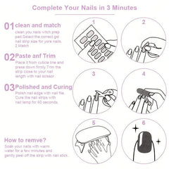 Solid Nail Polish Stickers With Butterfly Self Adhesive Nail Art Decal Strips