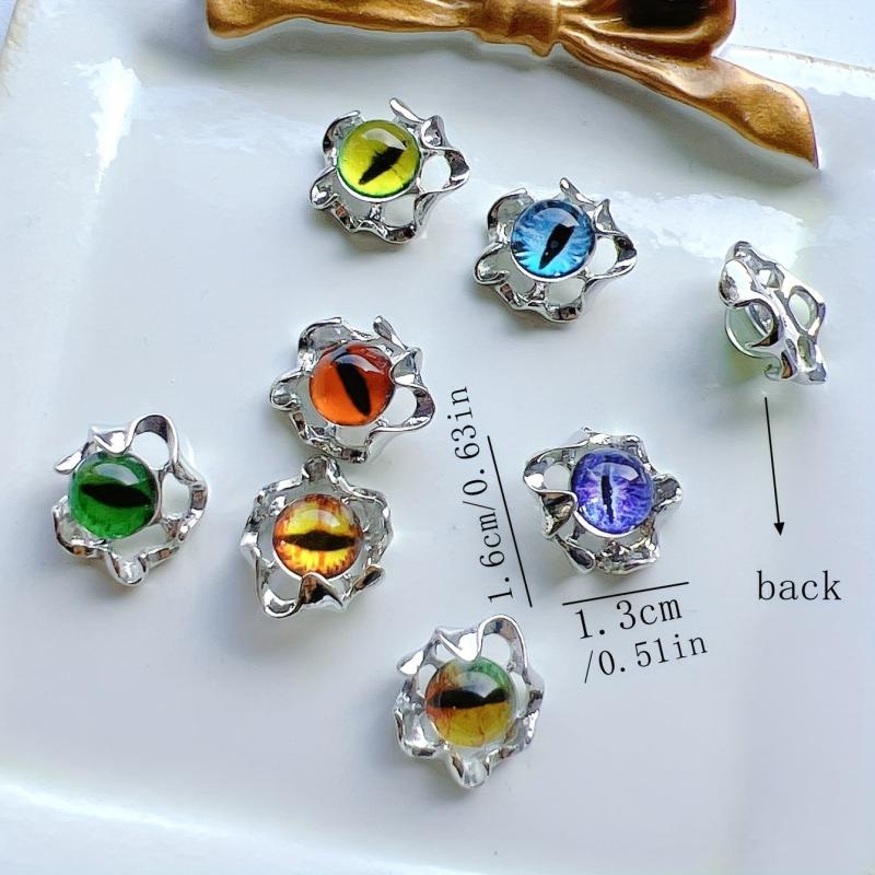 3D Cat Eye Nail Art Charms and Metal Decorations for DIY Nail Art
