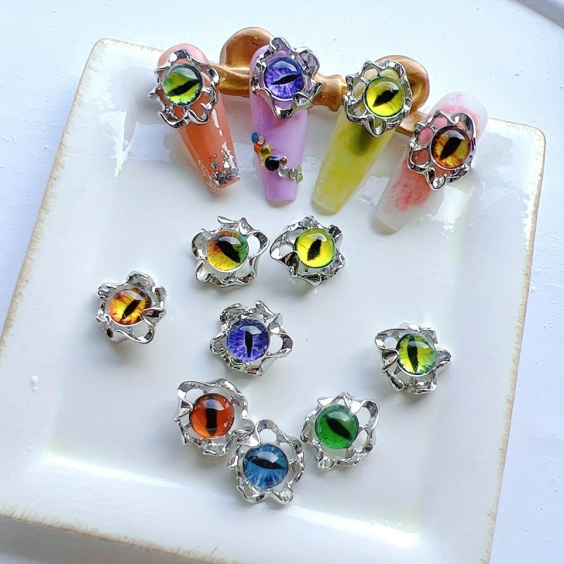 3D Cat Eye Nail Art Charms and Metal Decorations for DIY Nail Art