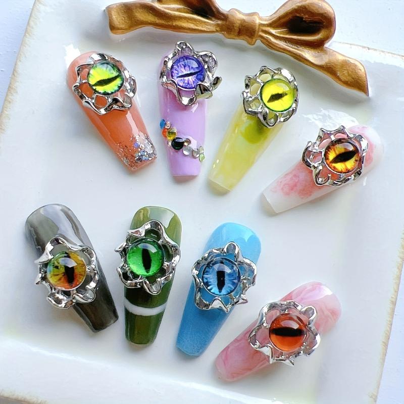 3D Cat Eye Nail Art Charms and Metal Decorations for DIY Nail Art