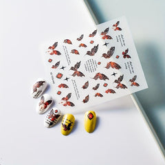 5D Butterfly Nail Decals Nail Art Stickers Set Self Adhesive Manicure Decoration