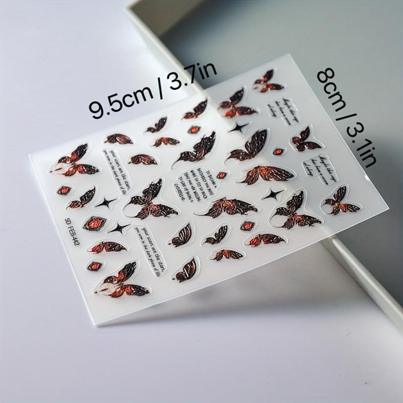 5D Butterfly Nail Decals Nail Art Stickers Set Self Adhesive Manicure Decoration