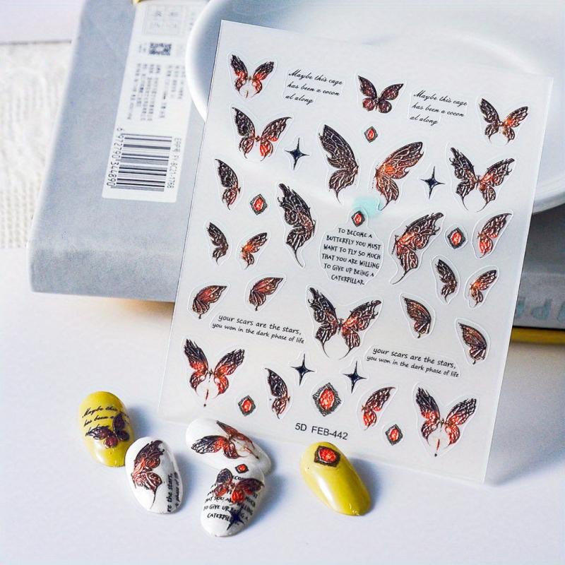 5D Butterfly Nail Decals Nail Art Stickers Set Self Adhesive Manicure Decoration