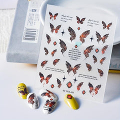 5D Butterfly Nail Decals Nail Art Stickers Set Self Adhesive Manicure Decoration
