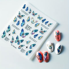 5D Butterfly Nail Decals Nail Art Stickers Set Self Adhesive Manicure Decoration