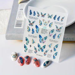 5D Butterfly Nail Decals Nail Art Stickers Set Self Adhesive Manicure Decoration