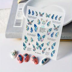 5D Butterfly Nail Decals Nail Art Stickers Set Self Adhesive Manicure Decoration