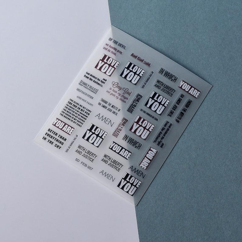 5D Embossed Nail Stickers I LOVE YOU Nail Decals DIY Nail Art Accessories