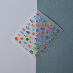 5D Embossed Nail Stickers I LOVE YOU Nail Decals DIY Nail Art Accessories