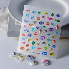 5D Embossed Nail Stickers I LOVE YOU Nail Decals DIY Nail Art Accessories